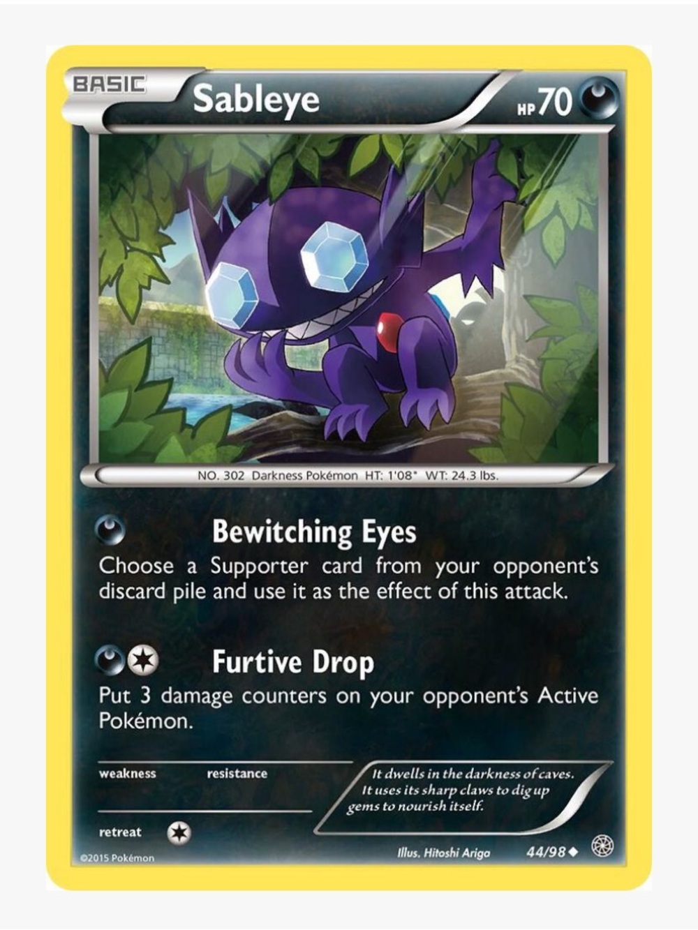 Sableye XY Ancient Origins Pokemon Trading Card